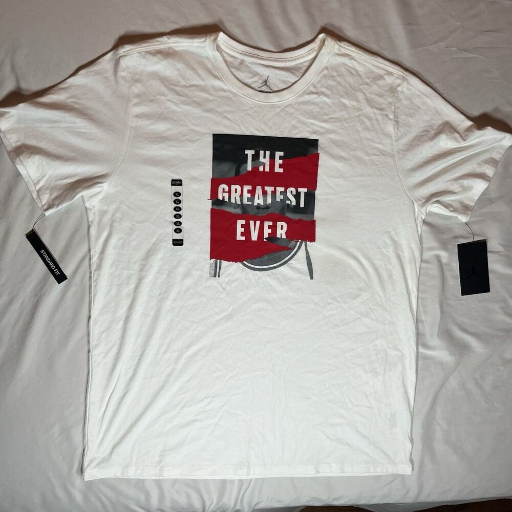 Michael Jordan Air Jordan Shirt New XL White Rare Goat Basketball Chicago Bulls